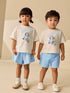 Ecru White Bluey Football Shorts Set (12mths-7yrs) - Size 12-18 Months (80-86cm) - Ecru White Bluey Football