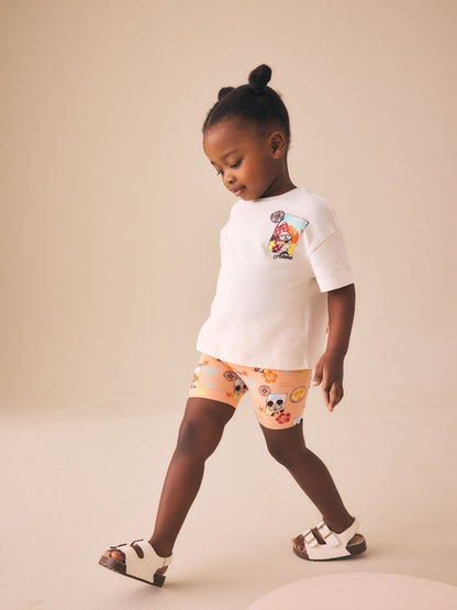 Ecru White Beach Minnie Mouse Cycle Shorts Set (3mths-7yrs)