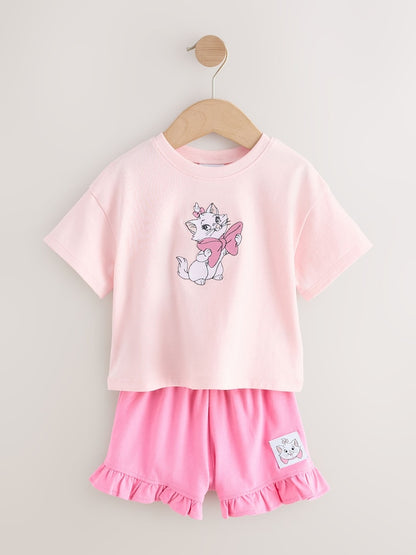 Pink Disney Marie Shorts Set (3mths-7yrs)