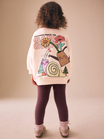 Cream Garden Graphic Sweatshirt and Leggings Set (3mths-7yrs)
