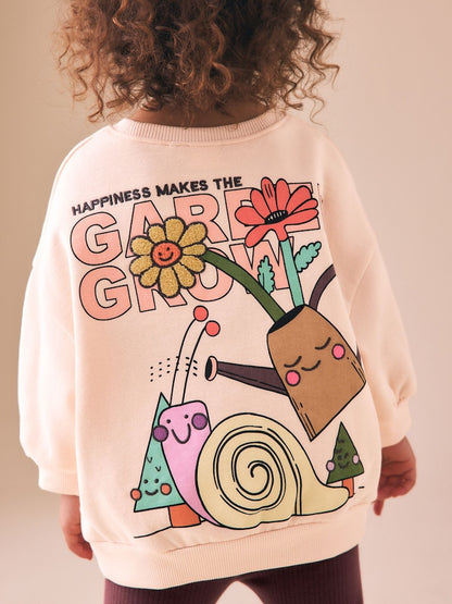 Cream Garden Graphic Sweatshirt and Leggings Set (3mths-7yrs)
