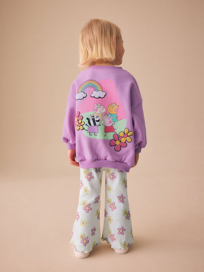 Purple Peppa Pig Sweatshirt &amp; Flare Leggings Set (3mths-7yrs) - Size 3-6 Months (62-68cm) - Purple Peppa Pig Sweatshirt &amp; Flare