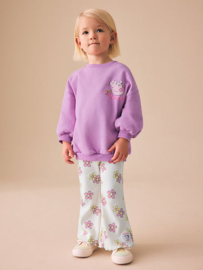 Purple Peppa Pig Sweatshirt &amp; Flare Leggings Set (3mths-7yrs) - Size 3-6 Months (62-68cm)