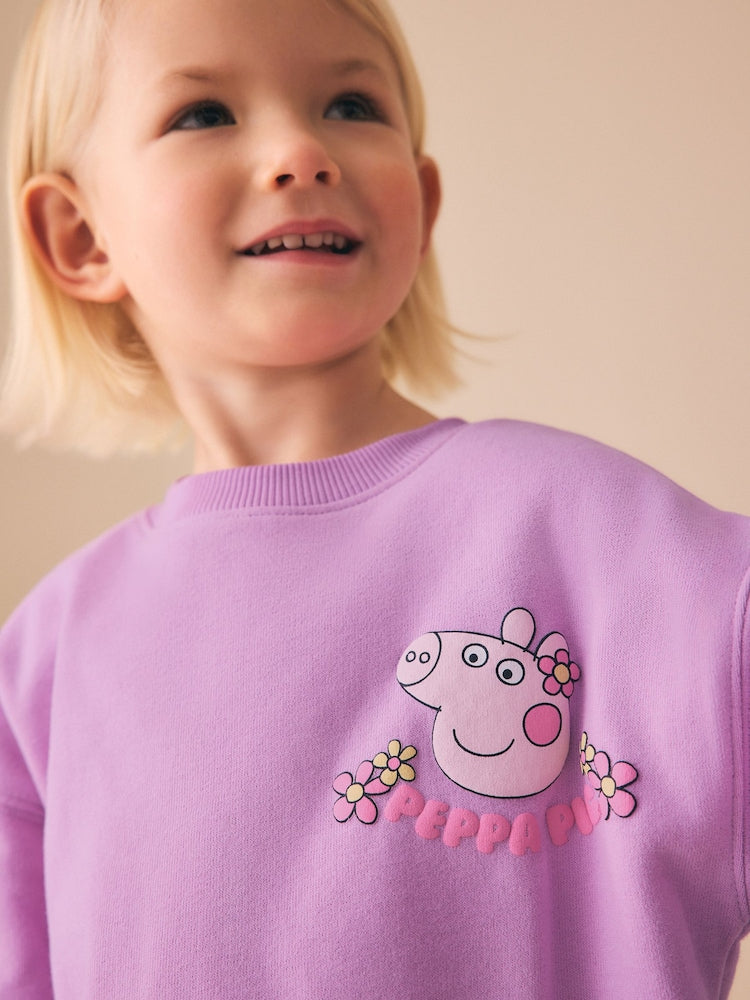 Purple Peppa Pig Sweatshirt &amp; Flare Leggings Set (3mths-7yrs) - Size 3-6 Months (62-68cm)