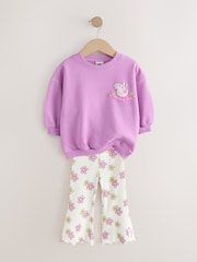 Purple Peppa Pig Sweatshirt &amp; Flare Leggings Set (3mths-7yrs) - Size 3-6 Months (62-68cm)