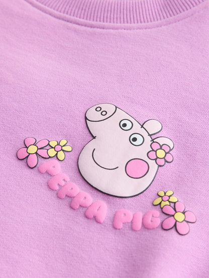 Purple Peppa Pig Sweatshirt &amp; Flare Leggings Set (3mths-7yrs) - Size 3-6 Months (62-68cm)