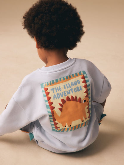 Blue Crew Neck Sweatshirt and Shorts Set (3mths-7yrs) (3mths-7yrs)