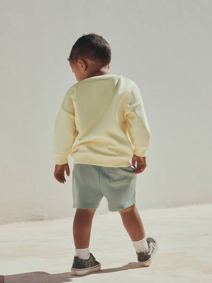 Yellow Surf Day Crew Neck Sweatshirt and Shorts Set (3mths-7yrs) (3mths-7yrs)