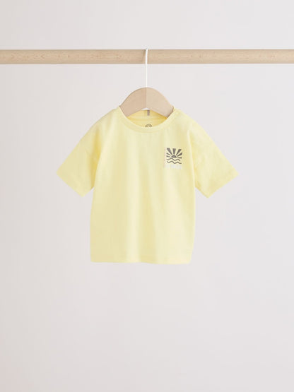 Mono/Fluro Yellow Palms Tops and Shorts Baby Set 6 Piece (0mths-3yrs)