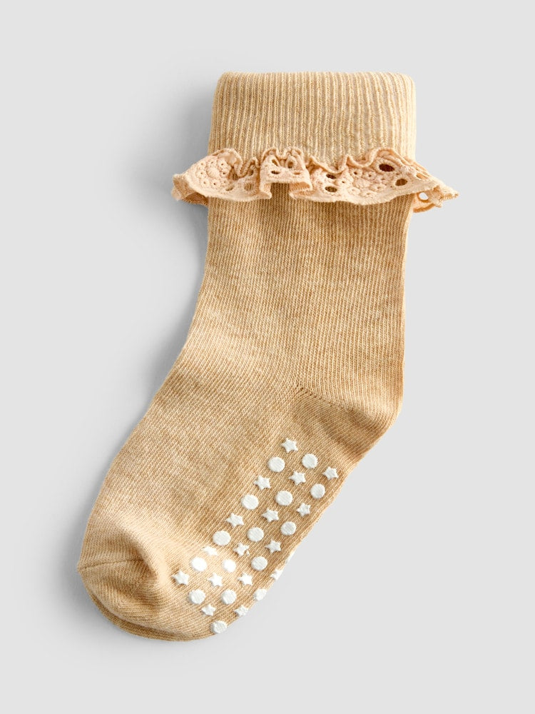 JoJo Maman Bébé Pink 3-Pack Frill Socks - Size Up To 6 Months (50 - 68cm)