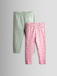 Pink Cherry Hearts Rib Flare Leggings (3mths-7yrs) - Size 3-6 Months (62-68cm)