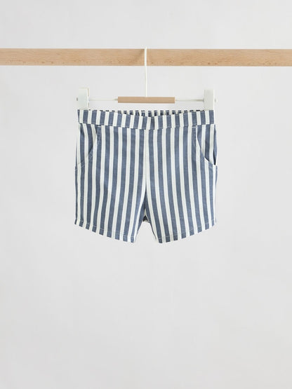 Navy Blue Knitted Top and Woven Shorts Baby Set (0mths-2yrs)