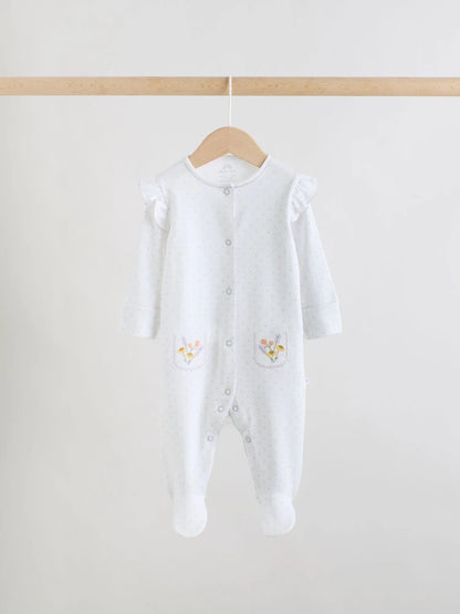 Lilac Purple Baby Sleepsuits 3 Pack (0mths-2yrs)