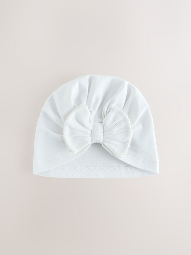 Pink/White Baby Turbans 2 Pack (0-18mths) - Size 50cm (First Size)
