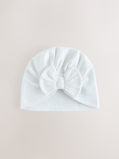 Pink/White Baby Turbans 2 Pack (0-18mths) - Size 50cm (First Size)