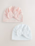 Pink/White Baby Turbans 2 Pack (0-18mths) - Size 50cm (First Size)