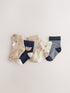 Navy/Neutral Bear Socks 5 pack - Navy/Neutral Bear / Up To 3 Months (50 - 62cm)