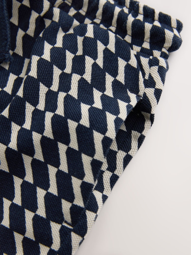 Navy Check Short Sleeve Shirt and Shorts Set (3mths-7yrs)