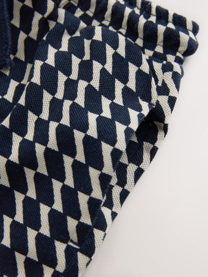Navy Check Short Sleeve Shirt and Shorts Set (3mths-7yrs)