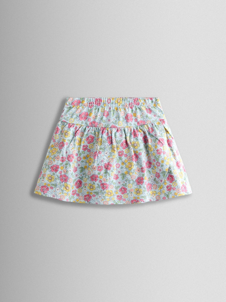 JoJo Maman Bébé Blue Smocked Cap Sleeve Top &amp; Skort Set
