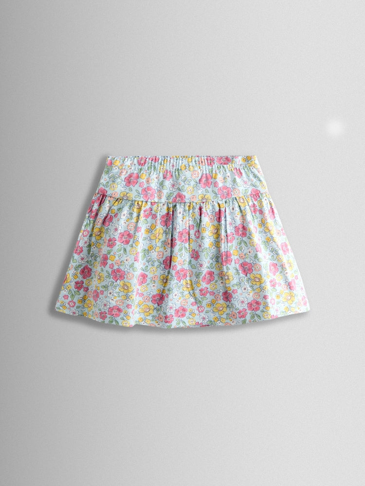JoJo Maman Bébé Blue Smocked Cap Sleeve Top &amp; Skort Set