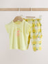 Yellow Cherry Short Sleeve Baby Tops and Wide Leg Leggings Set 2 Piece (0mths-2yrs) - Yellow Cherry / 12-18 Months (80-86cm)