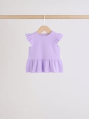 Multi Baby Short Sleeve Peplum T-Shirts 4 Pack (0mths-2yrs) - Size 50cm (First Size)