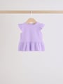 Multi Baby Short Sleeve Peplum T-Shirts 4 Pack (0mths-2yrs) - Size 50cm (First Size)