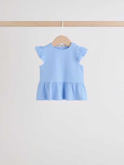 Multi Baby Short Sleeve Peplum T-Shirts 4 Pack (0mths-2yrs)