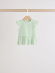 Multi Baby Short Sleeve Peplum T-Shirts 4 Pack (0mths-2yrs) - Size 50cm (First Size)