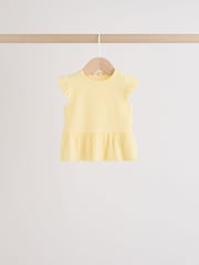 Multi Baby Short Sleeve Peplum T-Shirts 4 Pack (0mths-2yrs) - Size 50cm (First Size)