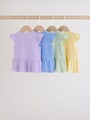 Multi Baby Short Sleeve Peplum T-Shirts 4 Pack (0mths-2yrs) - Size 50cm (First Size)