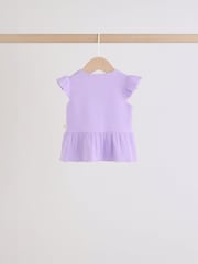 Multi Baby Short Sleeve Peplum T-Shirts 4 Pack (0mths-2yrs) - Size 50cm (First Size)