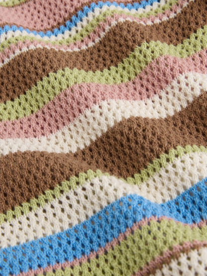 Brown Stripe Knitted Baby Romper (0mths-3yrs) - Size 50cm (First Size)
