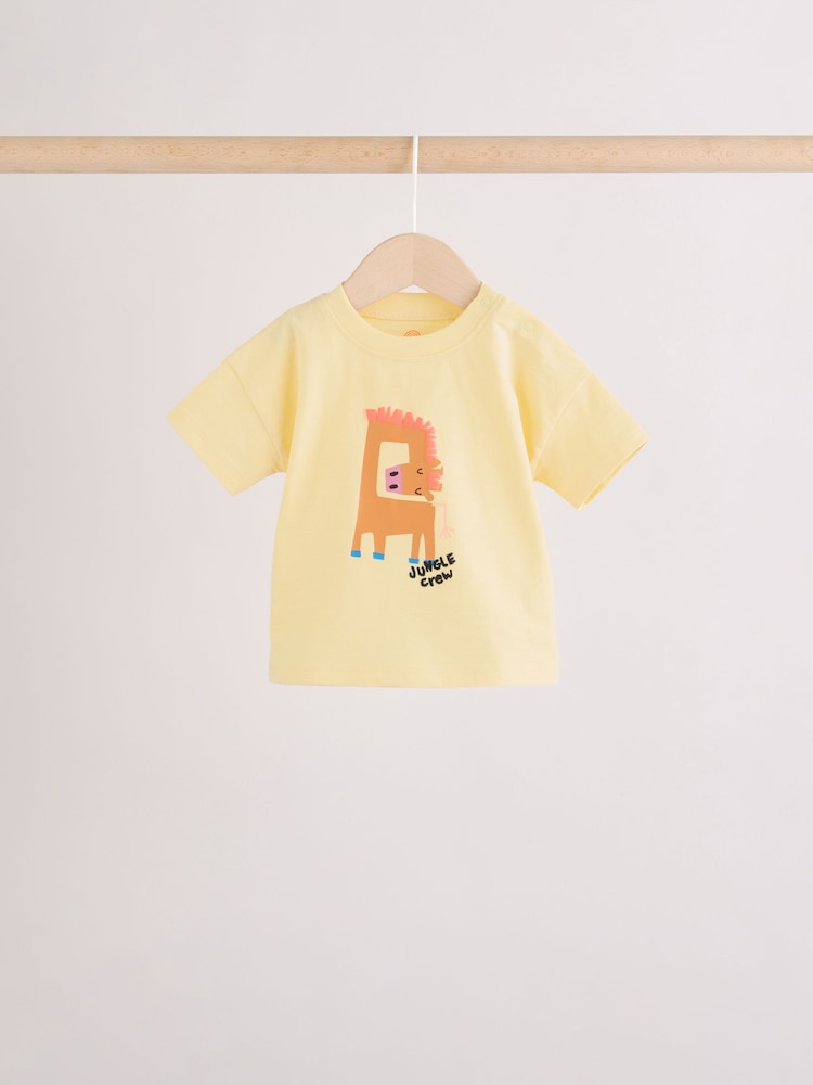 Green/Yellow Safari Animal Tops and Shorts Baby Set 6 Piece (0mths-3yrs)