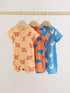 Blue/Yellow Two Way Zip Baby Rompers 3 Pack (0mths-3yrs) - 12-18 Months (80-86cm)