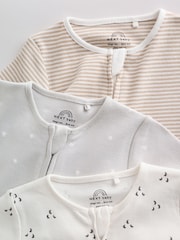 Ecru White Baby Rompers 3 Pack (0mths-3yrs) - Size 50cm (First Size)
