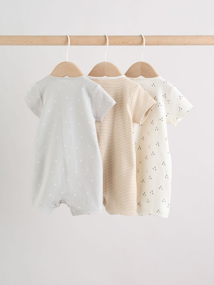 Ecru White Baby Rompers 3 Pack (0mths-3yrs)