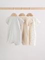 Ecru White Baby Rompers 3 Pack (0mths-3yrs) - Size 50cm (First Size)