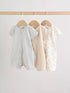 Ecru White Baby Rompers 3 Pack (0mths-3yrs) - Size 50cm (First Size) - Default 1