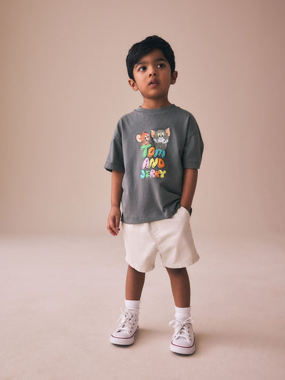 Charcoal Grey Tom and Jerry T-Shirt (3mths-8yrs) - Charcoal Grey / 7 - 8 Years (122 - 128cm)