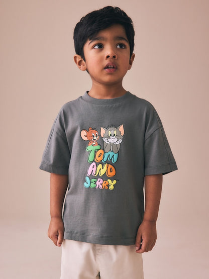 Charcoal Grey Tom and Jerry T-Shirt (3mths-8yrs)