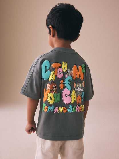 Charcoal Grey Tom and Jerry T-Shirt (3mths-8yrs)