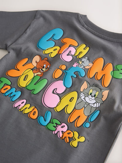 Charcoal Grey Tom and Jerry T-Shirt (3mths-8yrs)