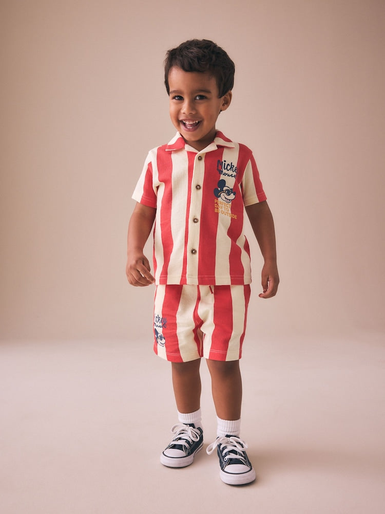 Red Mickey Mouse T-Shirt and Shorts Set (3mths-8yrs) - Size 3-6 Months (62-68cm) - Red