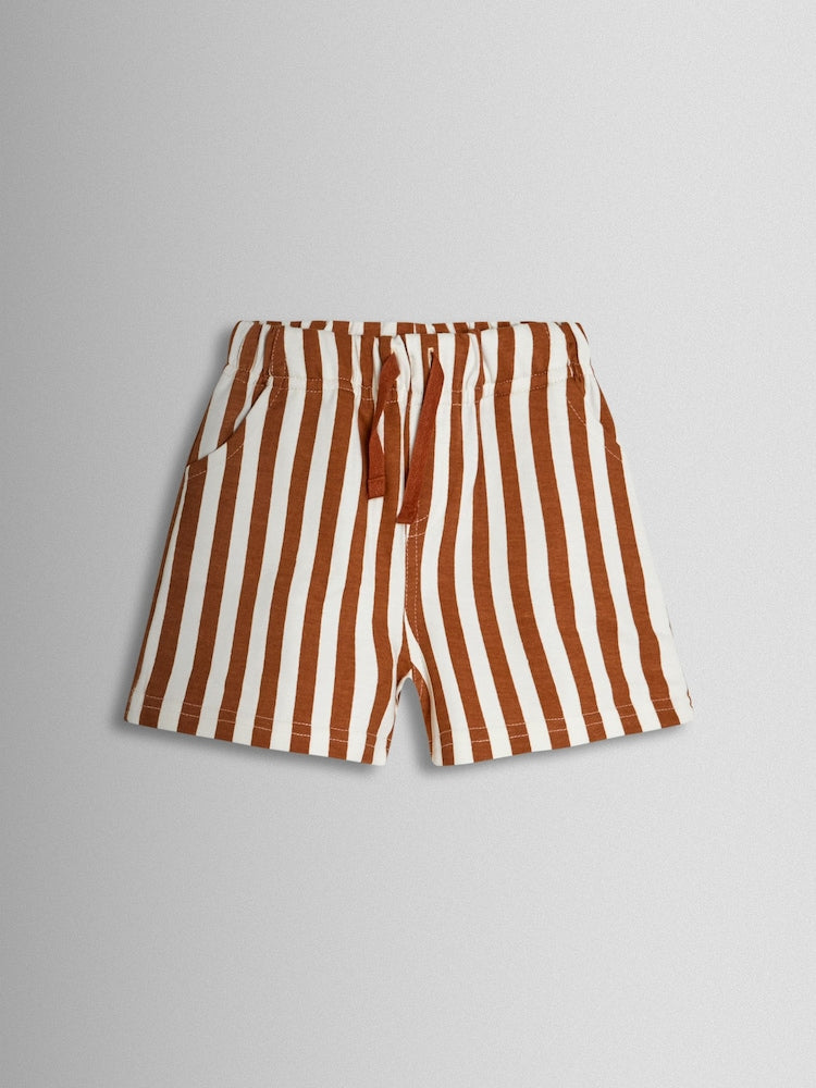 JoJo Maman Bébé Tan Brown Safari Printed T-Shirt &amp; Shorts Set