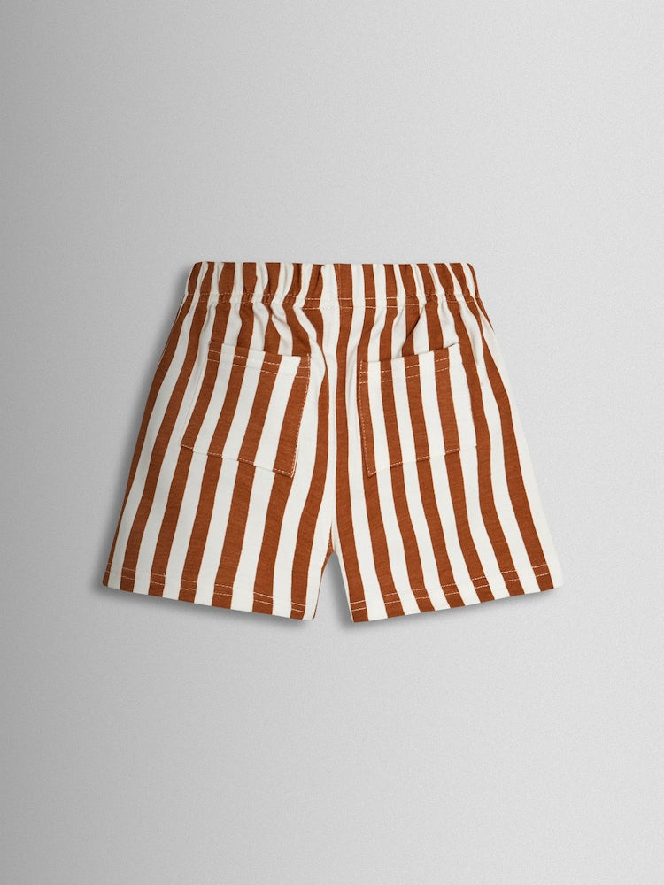 JoJo Maman Bébé Tan Brown Safari Printed T-Shirt &amp; Shorts Set