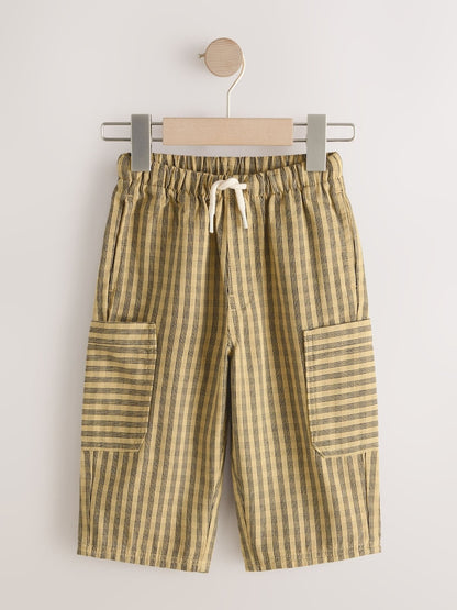 Yellow Print Side Pocket Wide Trousers (3mths-7yrs) - Size 3-6 Months (62-68cm)