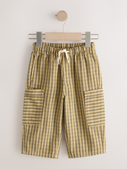 Yellow Print Side Pocket Wide Trousers (3mths-7yrs) - Size 3-6 Months (62-68cm)