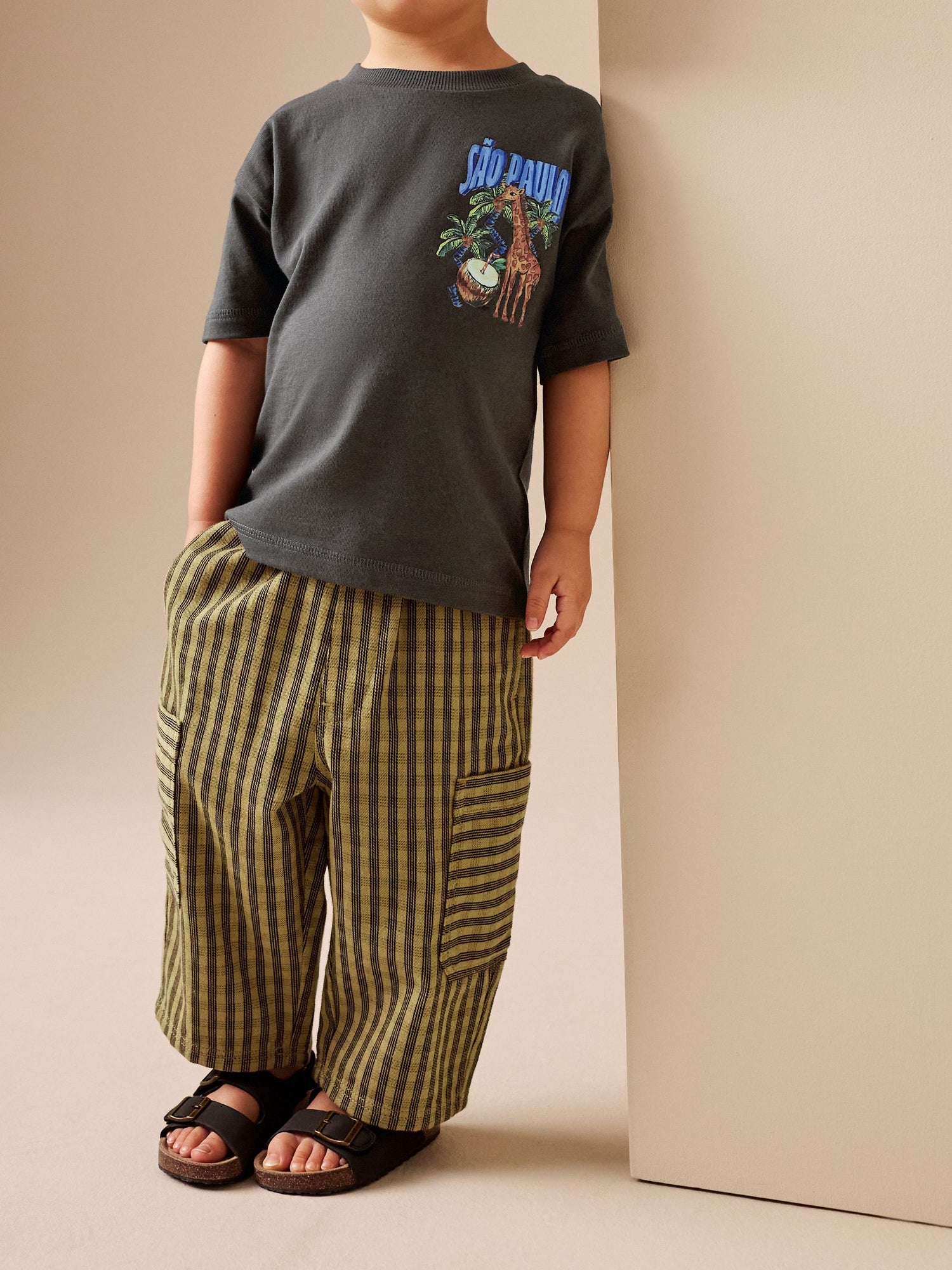 Yellow Print Side Pocket Wide Trousers (3mths-7yrs) - Size 3-6 Months (62-68cm) - Option 1